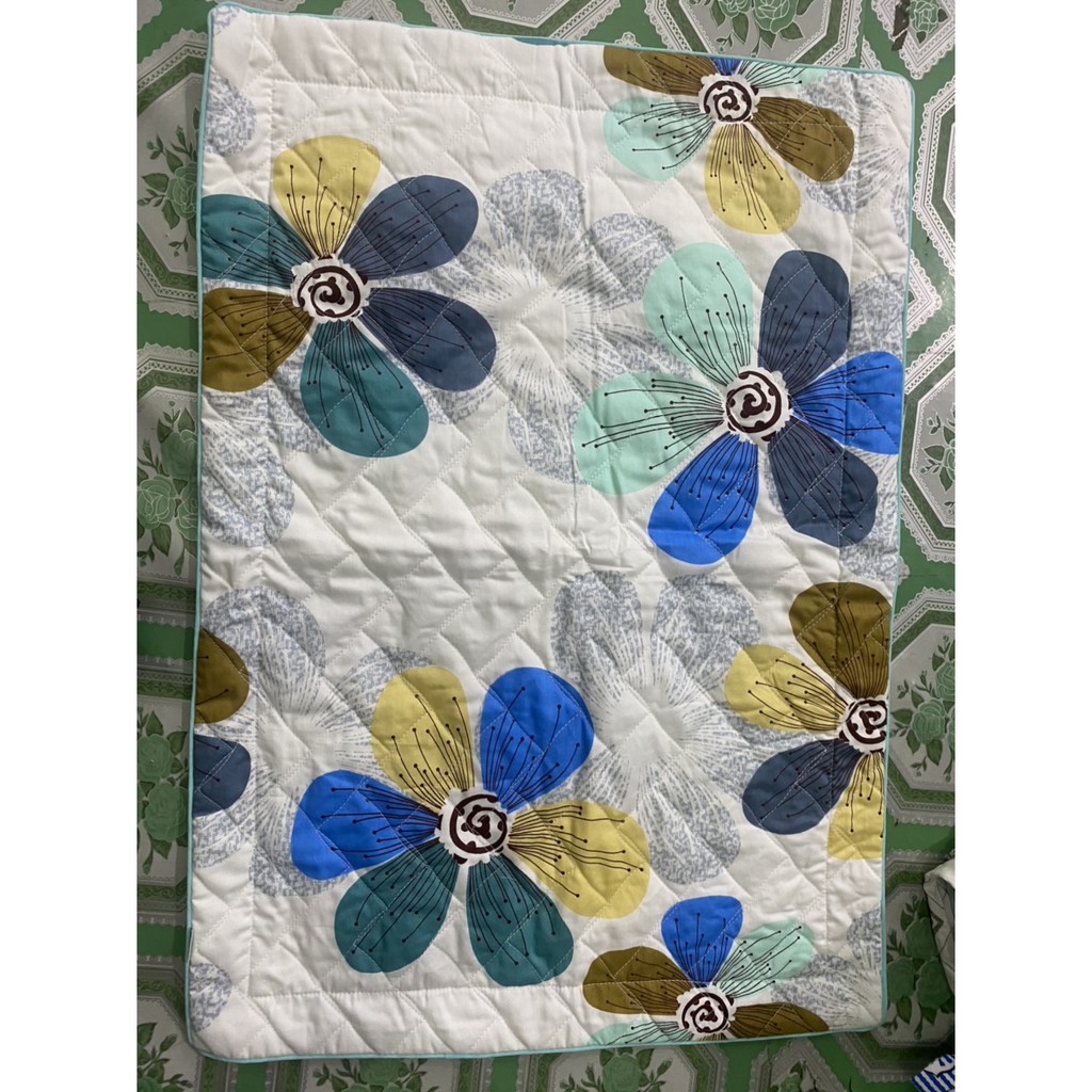 Vỏ gối đầu, áo gối đầu, bao gối đầu chần gòn cotton hoa Hometex 35x50, 40x60