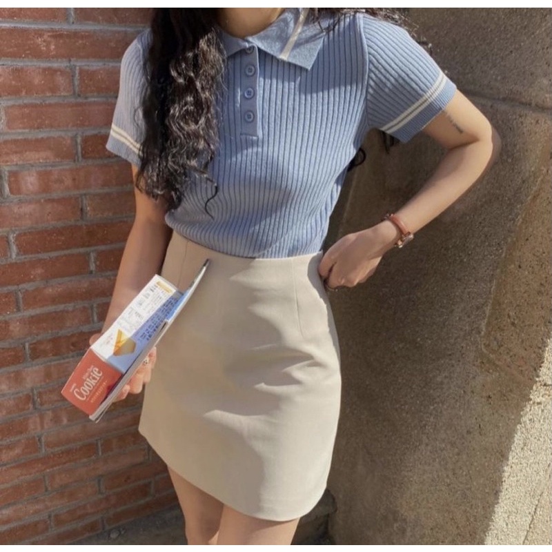 ÁO len gân polo tay viền 2 sọc - 22.Lystore