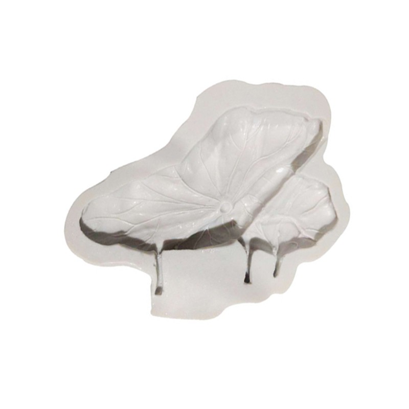 Set 2 khuôn silicon làm bánh/ sô cô la tạo hình lá và hoa sen độc đáo