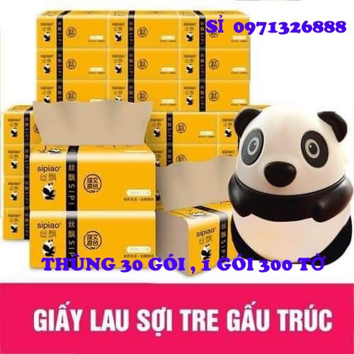 GIẤY ĂN GẤU TRÚC SIÊU DAI SIPIAO ( THÙNG 30 GÓI ,1 GÓI 300 TỜ)