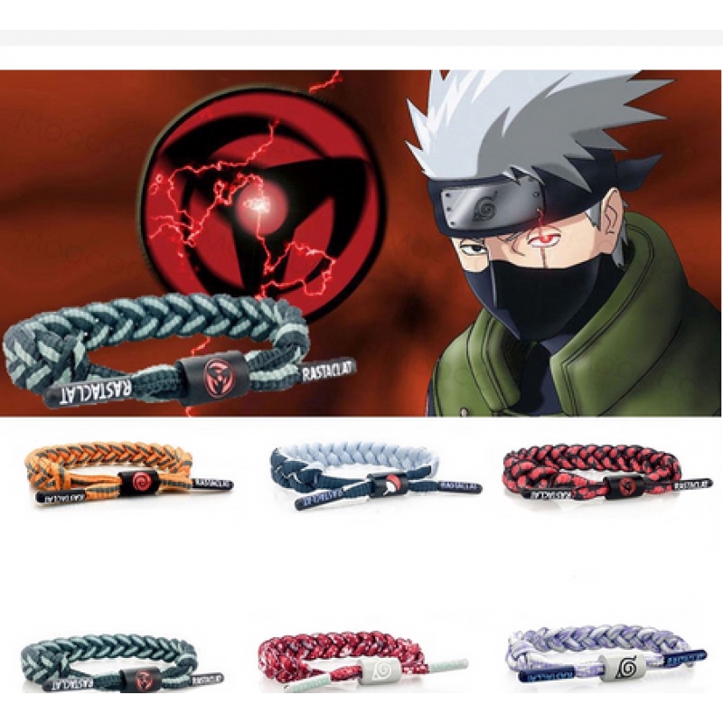 Vòng tay dây bện phối mặt in logo hoạt hình Naruto thời trang cá tính