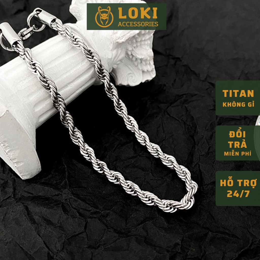 Vòng Tay Dây Thừng Dành Cho Nam Nữ Unisex Thời Trang Loki Accessories Màu Vàng Bạc Chất Liệu Inox - Vòng Smooth