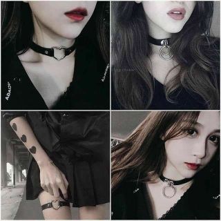 Vòng chocker da pu nhiều mẫu gothic