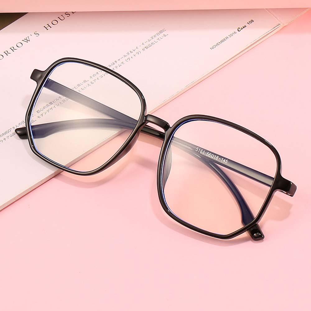 ALLGOODS Wild Flat Glasses Transparent PC Unisex Glasses Women Big Frame Anti-blue Light Men Square Polygon Fashion Accessories