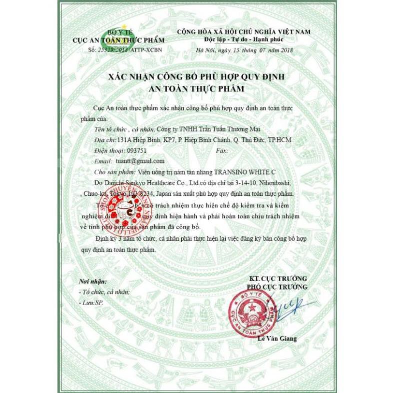 VIÊN UỐNG TRẮNG DA, MỜ NÁM TRANSINO WHITE C 60/120/240 VIÊN NHẬT BẢN | Thế Giới Skin Care