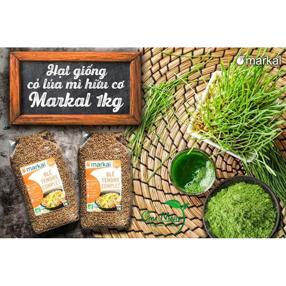 [Mã BMBAU50 giảm 7% đơn 99K] Hạt giống cỏ mèo cỏ lúa mì hữu cơ Markal 1kg