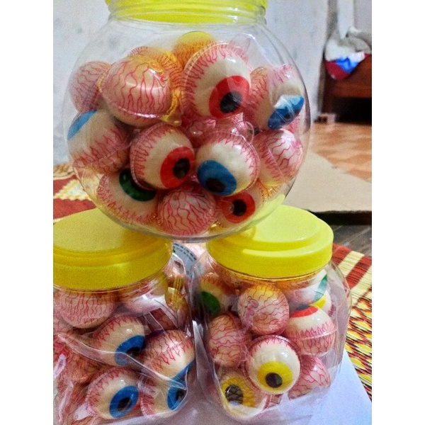 Sỉ hũ kẹo mắt loại to có nhân hoa quả chảy thơm ngon ( hũ 30v)