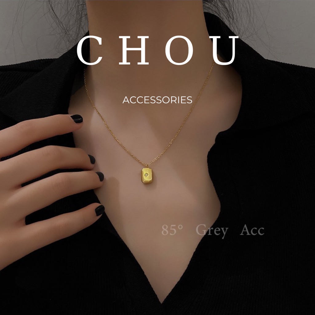 Dây Chuyền Titan, Vòng Cổ Titan Đính Đá Giọt Nước | CHOU ACCESSORIES |