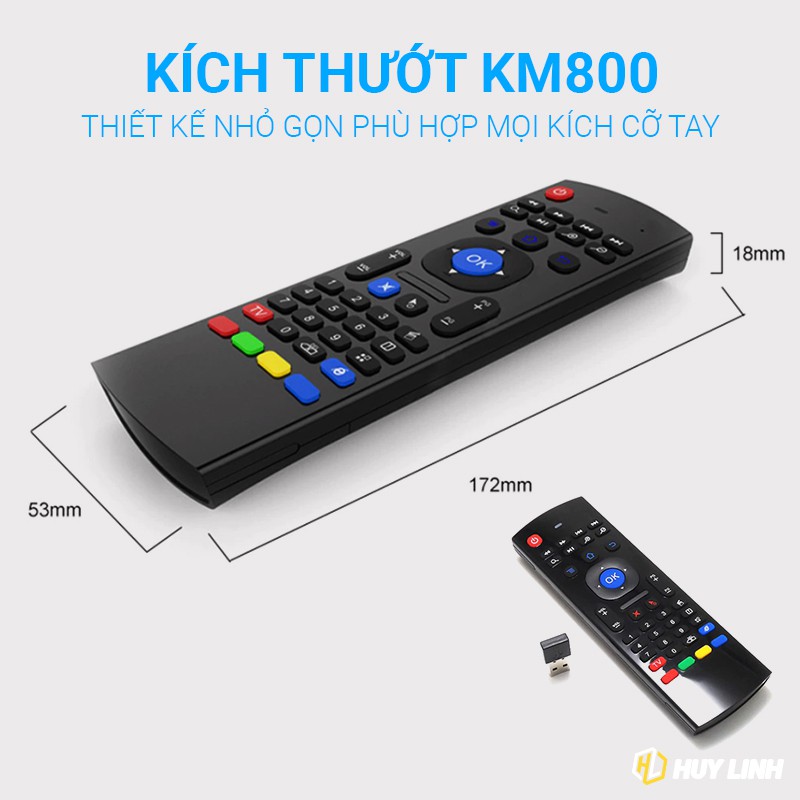 Chuột bay airmoust KM800/KM800V chuyên dụng cho Android TV Box, Smart TV, PC Laptop | BigBuy360 - bigbuy360.vn