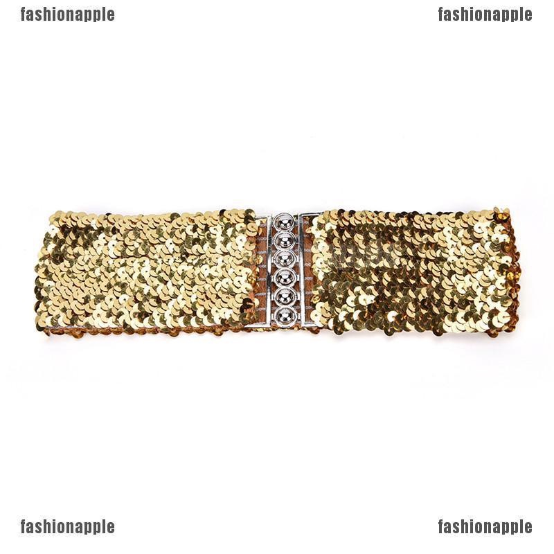 Thắt Lưng Nữ Bản Rộng Co Giãn Đính Đinh Tán Lấp Lánh