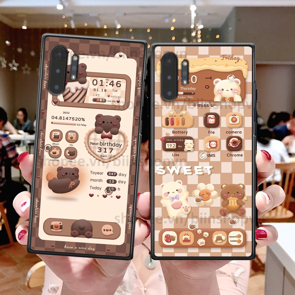 Ốp Samsung Note 10 / Note 10 Plus / Note 10+ in hình gấu chocolate kẹo ngọt siêu đẹp siêu xinh