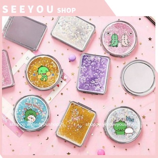 Gương Gấp Gọn Trang Điểm mini cầm tay Kim Loại Chống Vỡ 2 mặt cao cấp - Hình Capybara Loopy Lotso Kim Tuyến Nước bỏ túi