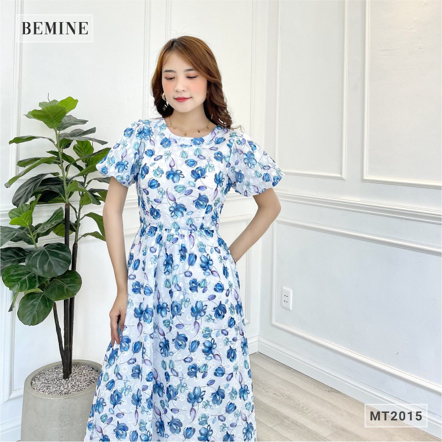 Đầm bông tay phồng dáng dài BEMINE MT2015TRANG | BigBuy360 - bigbuy360.vn