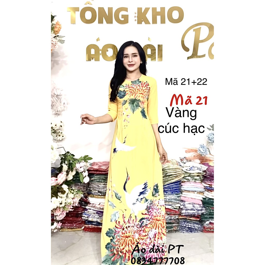 [Freeship đơn từ 0đ] ] Áo dài lụa nhật 👗 FREESHIP 👗 Áo dài chất lụa Nhật in 3D đẹp