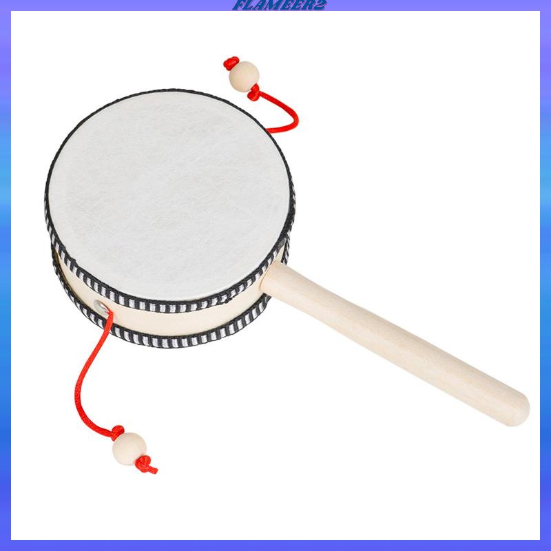 Đồ Chơi Trống Lắc Cầm Tay Bằng Gỗ 2 Cái Cho Trẻ Em