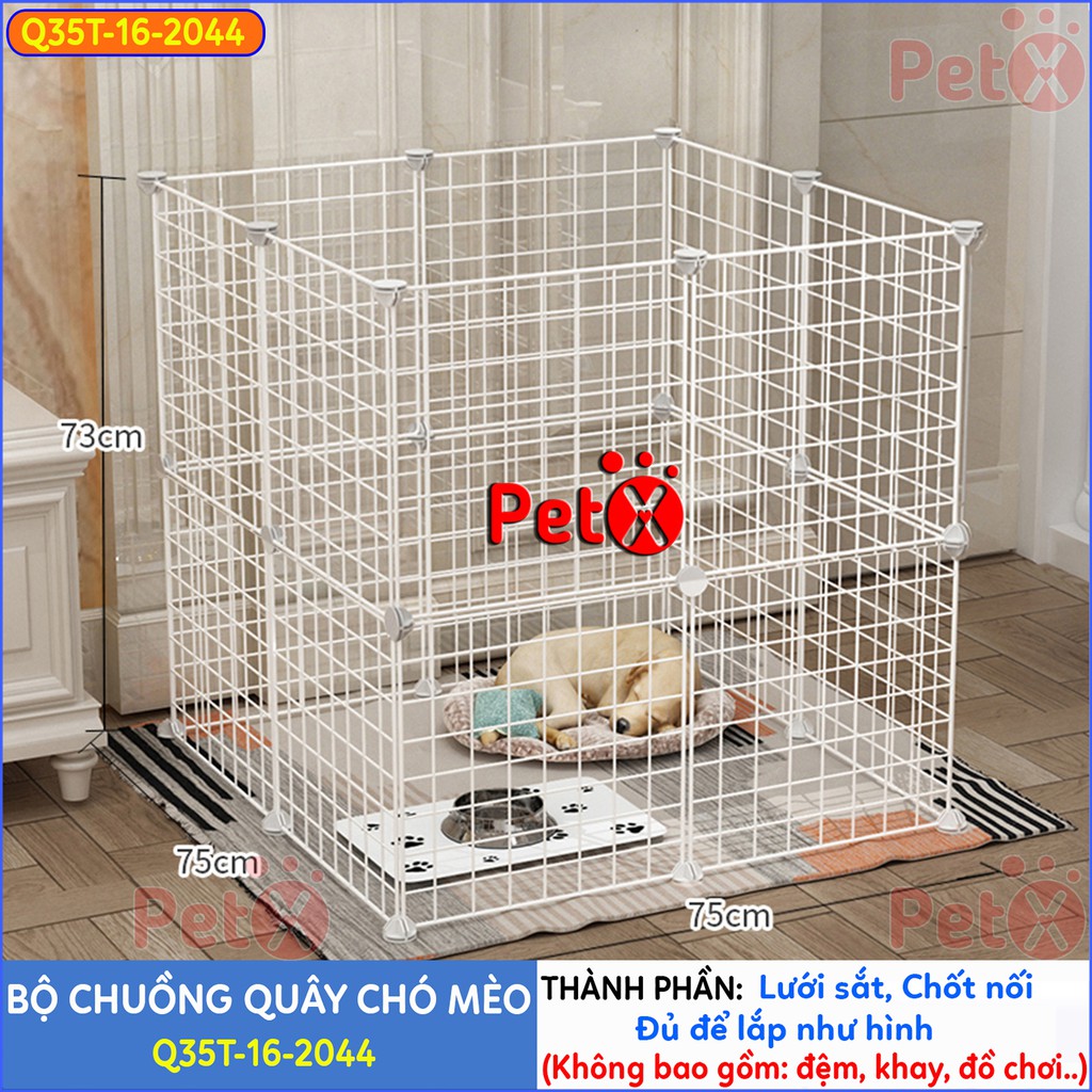 Quây chuồng chó mèo lắp ghép PetX nuôi thú cưng sơn tĩnh điện giá rẻ-10