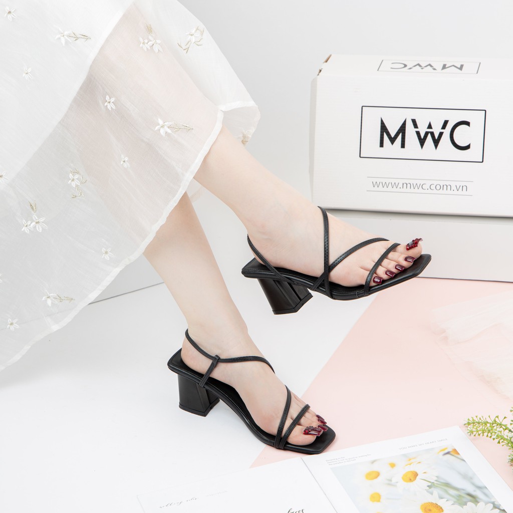 Giày Cao Gót Thời Trang MWC Đế Vuông 5CM Quai Mảnh Đan Chéo Xinh Xắn MWC NUCG-4101