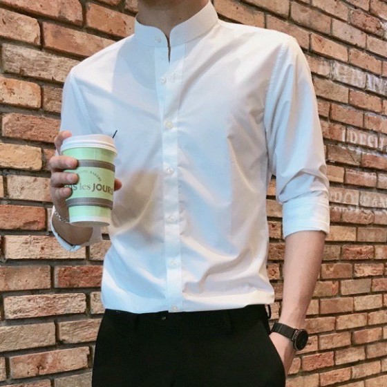 Áo Sơ Mi Nam Cổ Tàu Dài Tay Cao Cấp Hàng VNXK | BigBuy360 - bigbuy360.vn