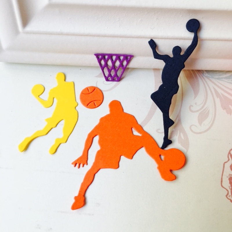 Khuôn Cắt Giấy Làm Từ Kim Loại Hình Đội Bóng Rổ Trang Trí Scrapbook