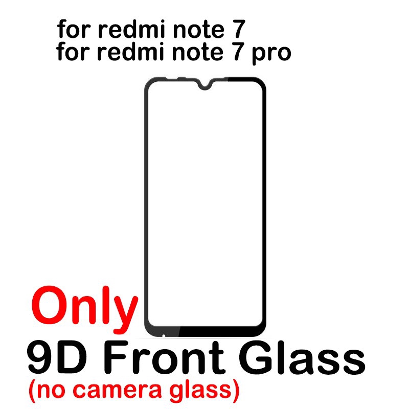 Kính cường lực bảo vệ toàn màn hình/ ống kính máy ảnh 9D cho Xiaomi Redmi Note 7/Redmi Note 7 Pro