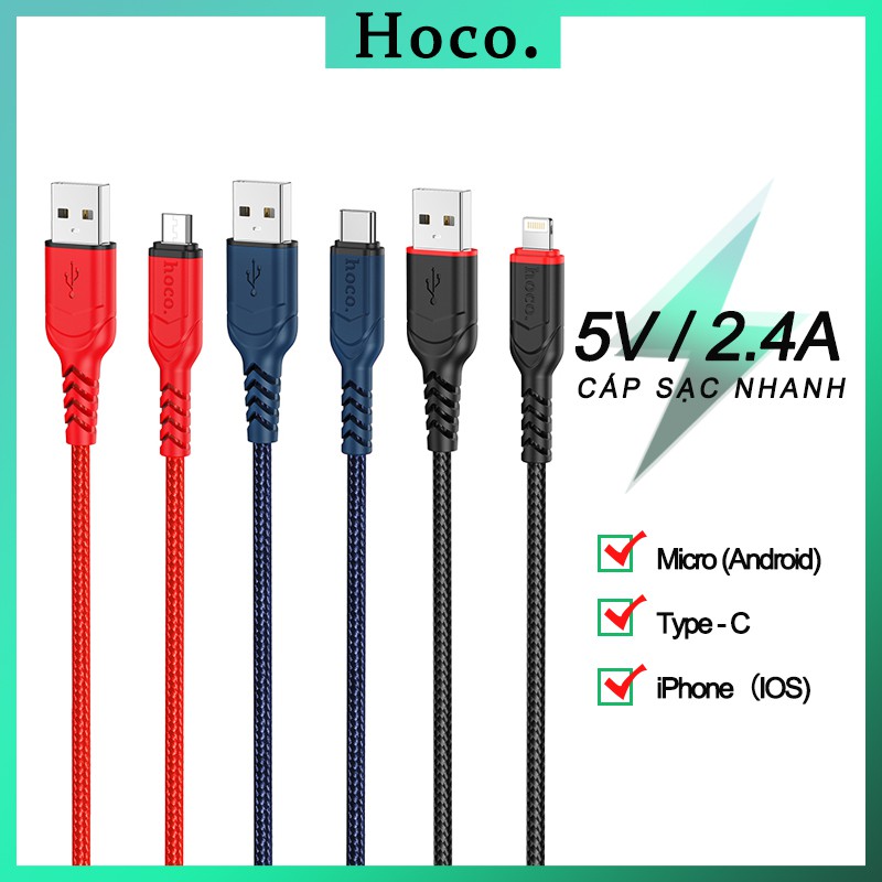 Dây Sạc Nhanh Hoco X59 Dây Sạc iPhone Lightning/Android Micro USB/ Type-C