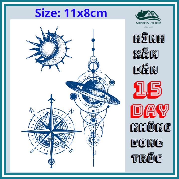 Hình Xăm Dán 15 Ngày Không Phai 11 x 18 cm Mẫu 395