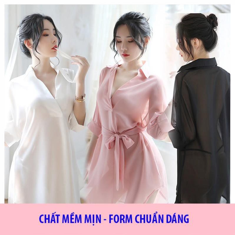 [ SIÊU PHẨM - SIÊU MỊN] áo sơ mi ngủ nữ cao cấp - váy ngủ đẹp dài quyến rũ B1030