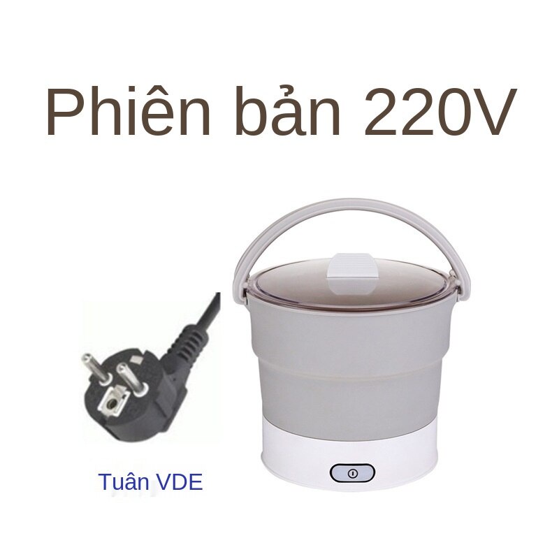 Nồi Hấp Điện 220v Bằng Silicone Thiết Kế Gấp Gọn Tiện Dụng Mang Theo Du Lịch