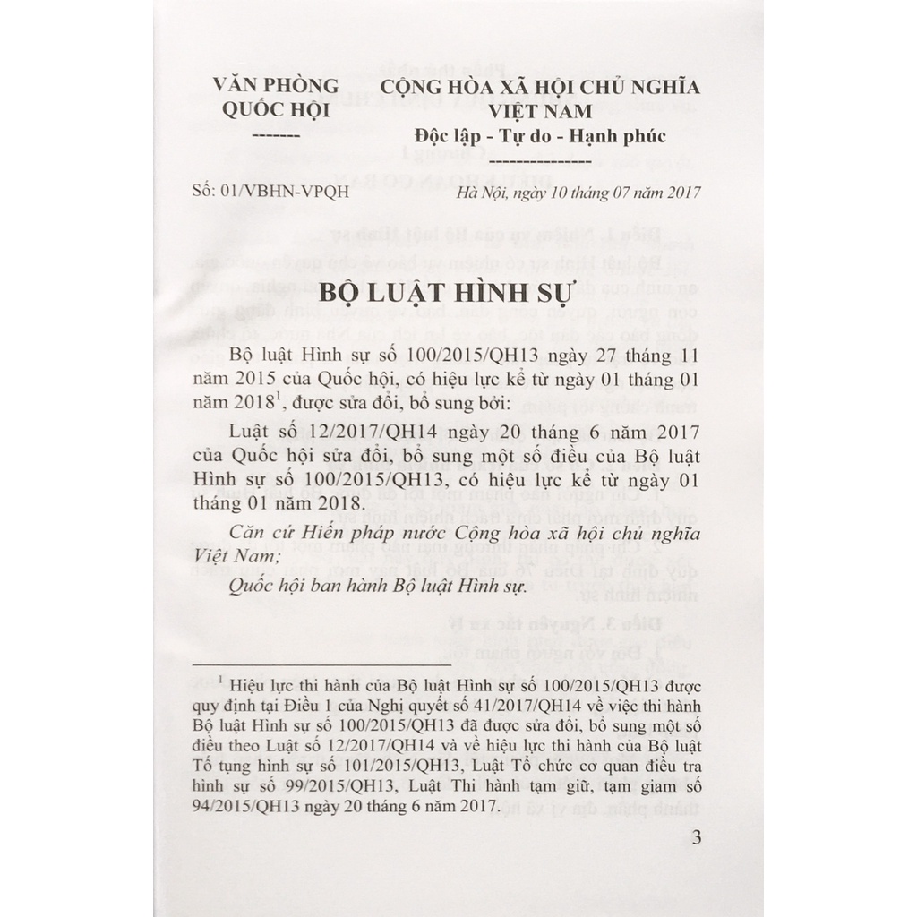 Sách - Bộ luật hình sự năm 2015 sửa đổi,bổ sung năm 2017 hiện hành - B129 - ndbooks