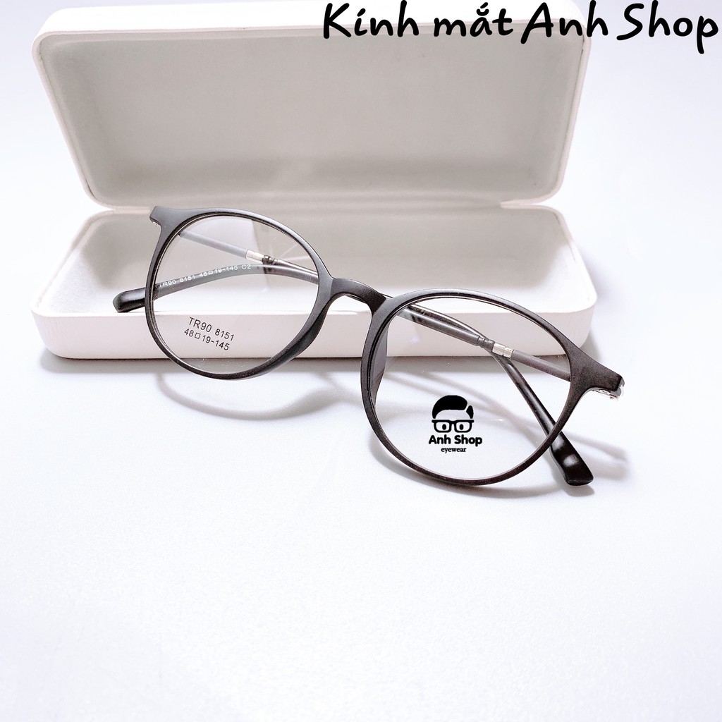 Gọng kính tròn thời trang chất liệu nhựa dẻo càng kính lõi kim loại 8151