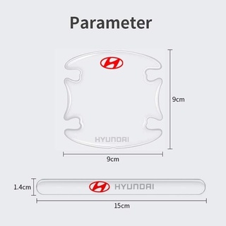 [HYUNDAI] Bộ 10 miếng dán chống xước hõm cửa xe Hyundai silicon cao cấp , miếng dán cửa xe, ốp lõm tay nắm in logo