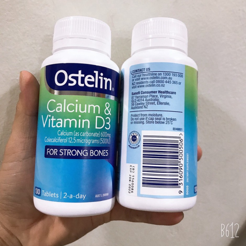 Calcium &amp; Vitamin D3 Ostelin ⚡Chính Hãng⚡ 130 viên của Úc - Bổ sung canxi tốt nhất cho người lớn và bà bầu