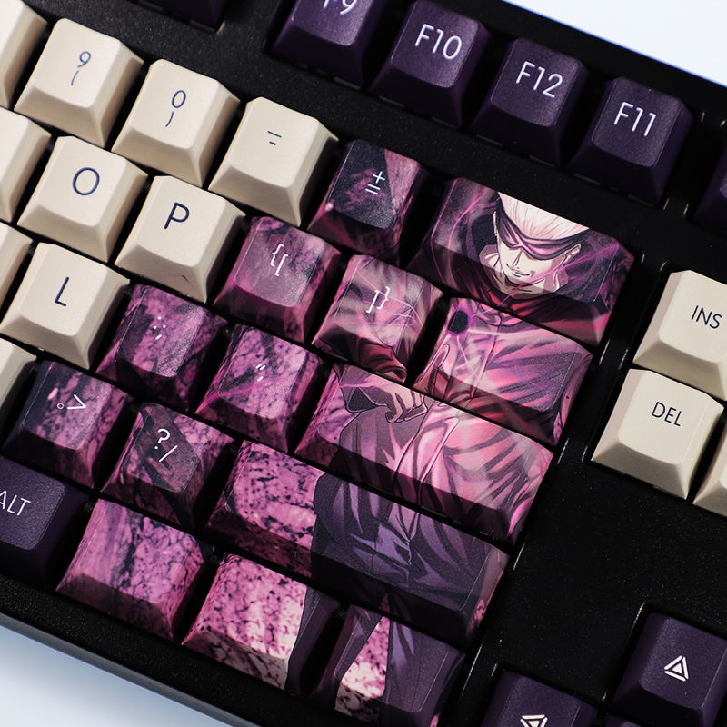 Jujutsu Kaisen keycap Cherry Profile Gojo Satoru theme Anime PBT Dye thăng hoa bàn phím cơ keycap 108 phím