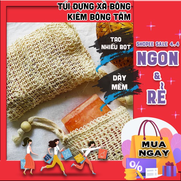 [CAO CẤP] BÔNG TẮM KIÊM TÚI ĐỰNG XÀ BÔNG TẠO BỌT TIỆN LỢI - QUÊ MỘT CỤC