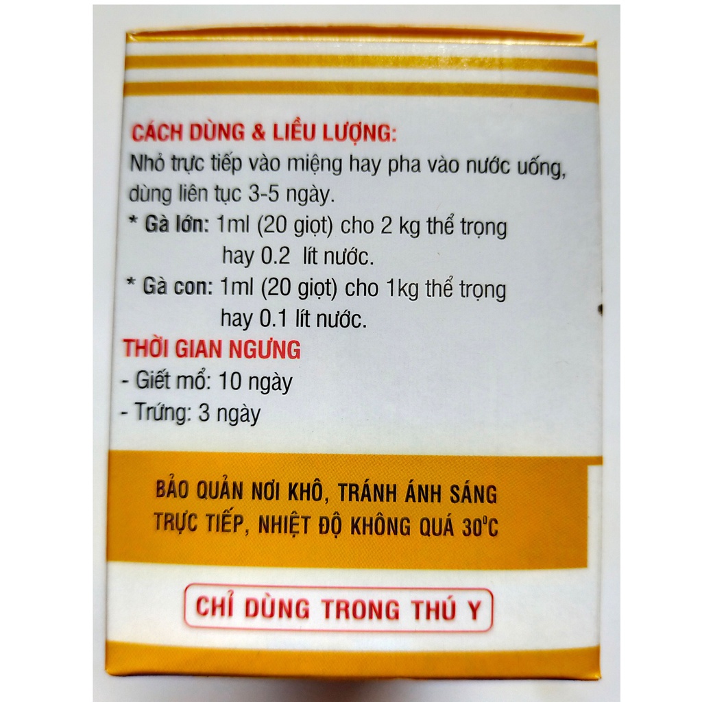 5 lọ sản phẩm dùng cho đậu gà, đậu chim TETRAMYCIN 10 ml