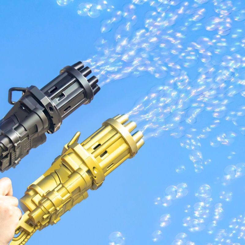 Súng bắn bong bóng 8 nòng, Đồ chơi ngoài trời kèm tặng 3 viên pin tiêu AAA