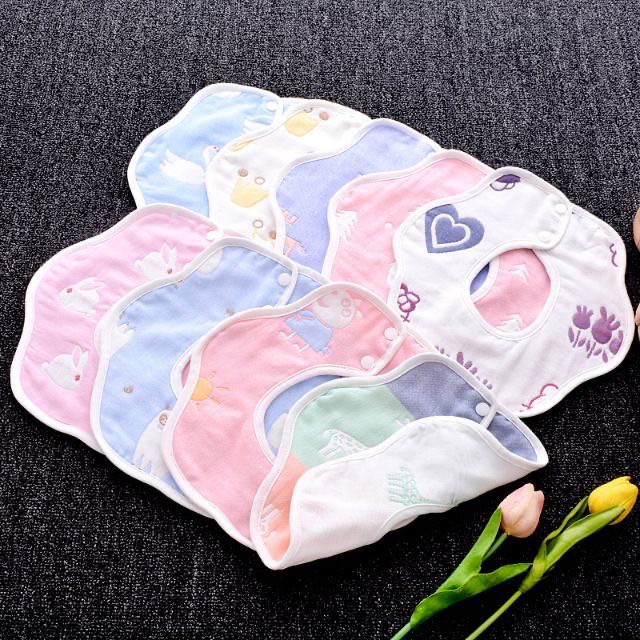 Set 3 Yếm xô xoay 360 độ 2 mặt 6 lớp cho bé ăn dặm