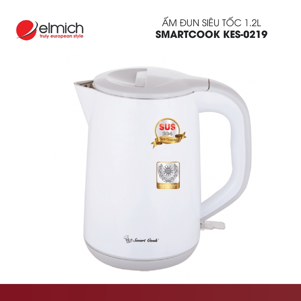 [Mã ELHADEV giảm 4% đơn 300K] Ấm đun nước siêu tốc Smartcook KES-0219 (1.2 Lít) - Hàng Chính Hãng | 4020219