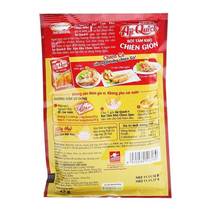 Combo 5 gói Bột chiên gà giòn Aji-Quick gói 42g
