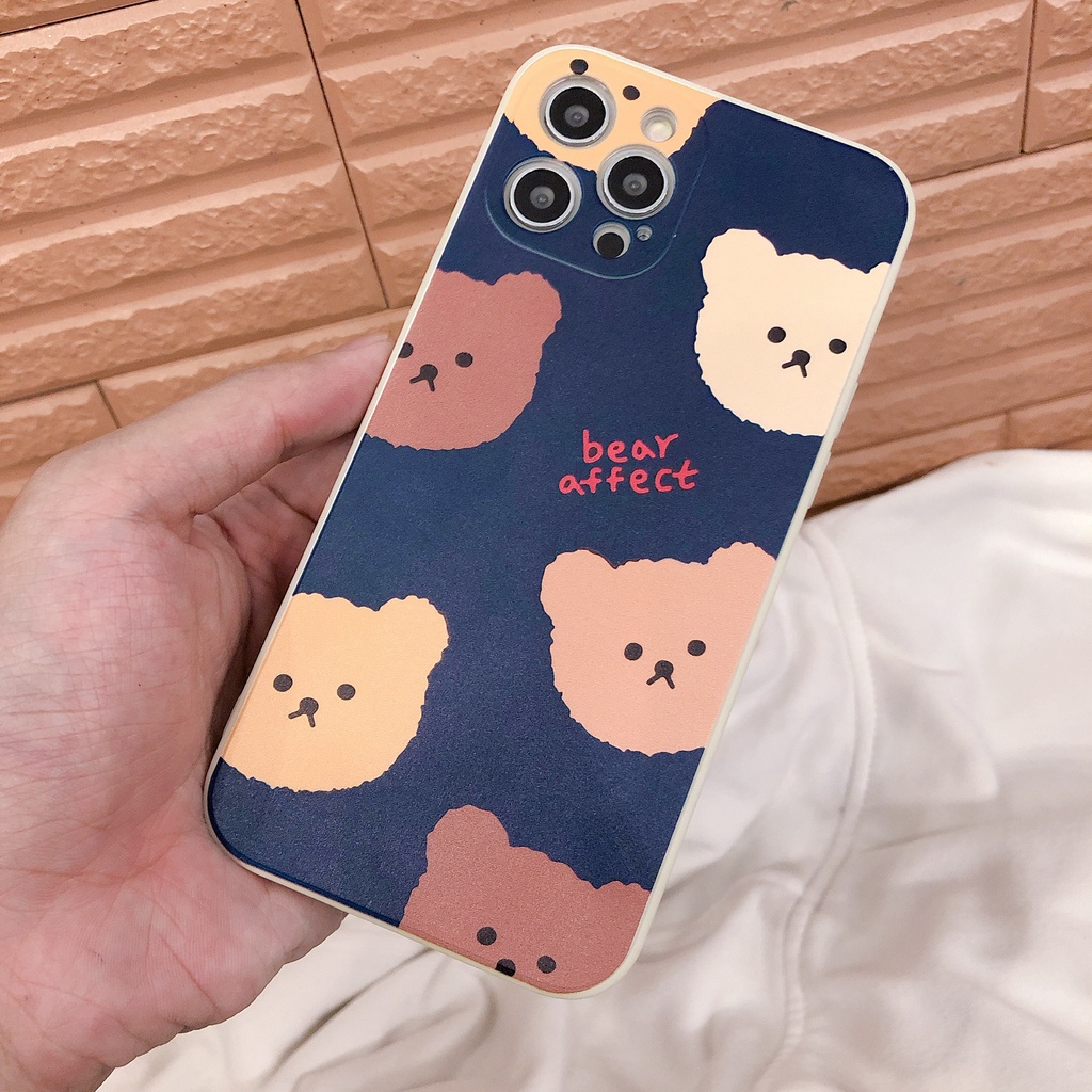 Ốp lưng iphone Bear Nhám Viền Màu 6/6plus/6s/6splus/7/7plus/8/8plus/x/xr/xs/11/12/pro/max/plus/promax [Tomax Shop]