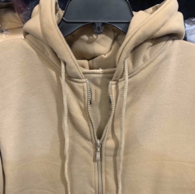 ÁO HOODIE ZIPPER MÀU KEM