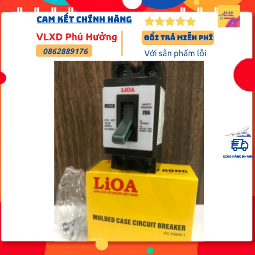 Cầu giao tự động, aptomat chống giật LiOA - 2P1E - Tiêu chuẩn[ IEC 60898-1]