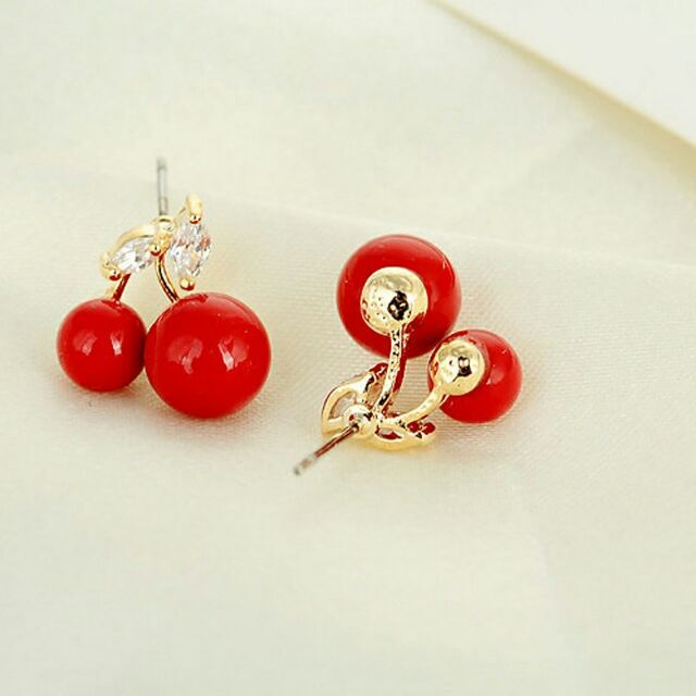 Hoa tai anh đào đính hạt siêu quyến rũ