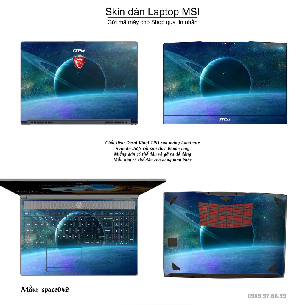 Skin dán Laptop MSI in hình không gian nhiều mẫu 7 (inbox mã máy cho Shop)