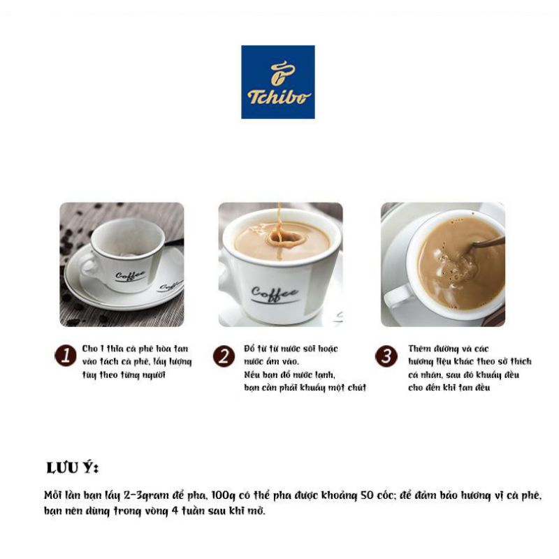Cà phê hòa tan TCHIBO CAFÉ - Family -100% hạt cà phê Robusta- Hương vị đậm đà phù hợp với người Việt - 200g