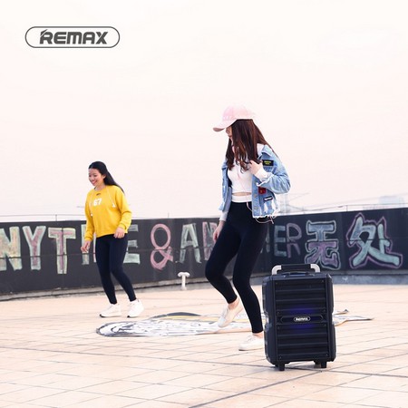  Loa kéo Bluetooth Karaoke cao cấp Remax RB-X5 công suất 50W - Kèm 2 micro không dây