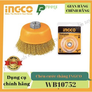 Chén cước thẳng đánh rỉ INGCO 75-150mm chổi cước chà sắt, kim loại, đánh gỉ sét, sơn bong tróc cốt M10x1.5-M14x2.0