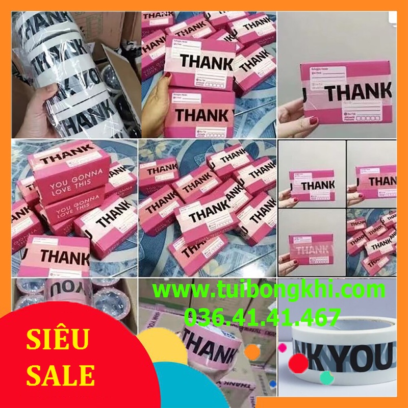 Băng keo dính Thank You dài 1m ❤️Freeship❤️ dùng để trang trí đóng gói hàng hóa
