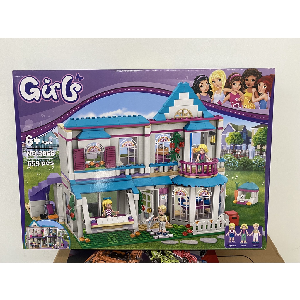 Lắp ráp xếp hình Lego Friends 41314 Girls 3066 Bela 10612 : Ngôi nhà hai tầng của Stephanie 659 mảnh