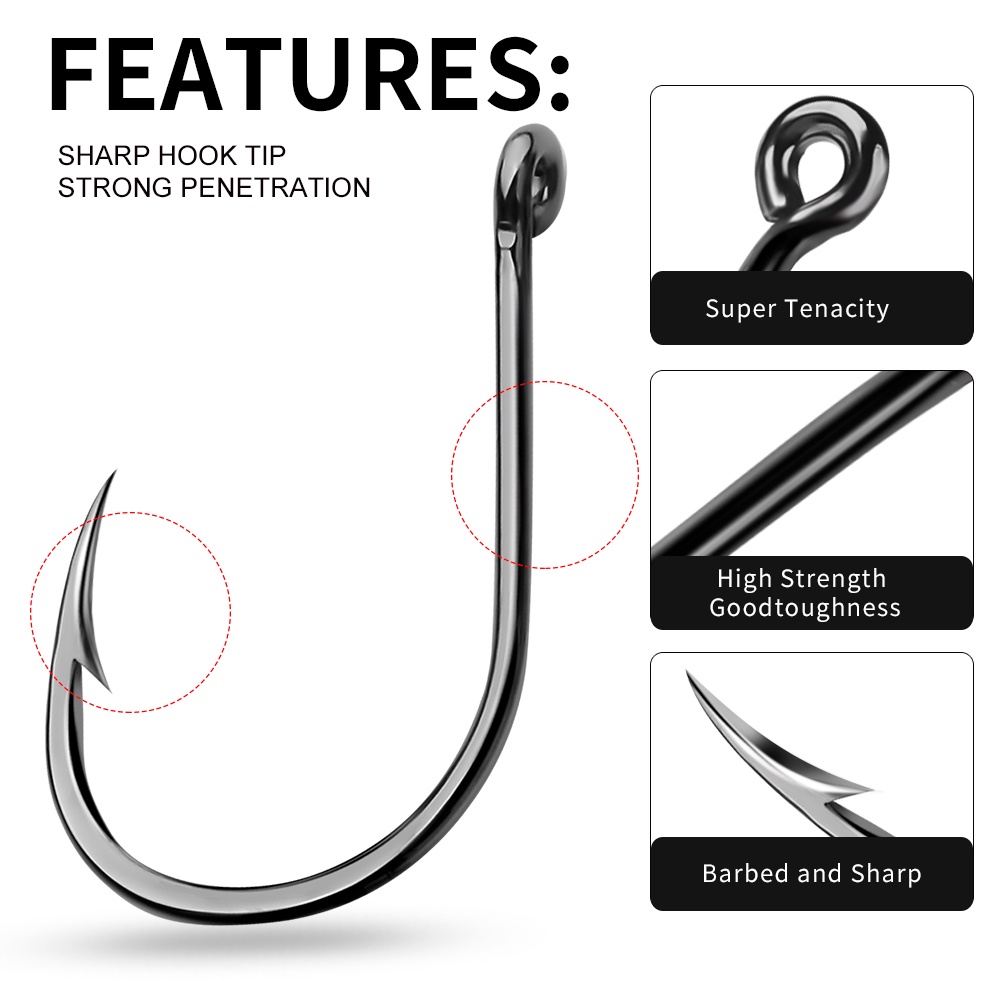 PROBEROS 200 Chiếc Thép Carbon Cao Cấp Fishhook 3-15 # Mềm Mại Móc Con Sâu Jig Móc Đơn Thép Gai Fishhook Câu Cá giải Quyết